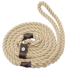 8mm diameter Rope Slip Lead with Leather stopper, 1.5m length.