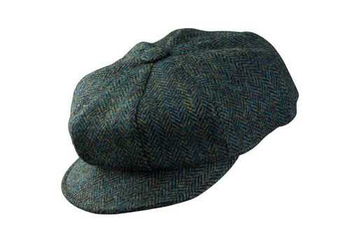 Maggie in Green Herringbone Harris Tweed