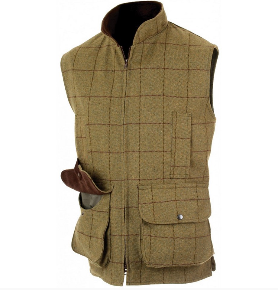 Rutland Tweed Shooting Waistcoat in Litchen