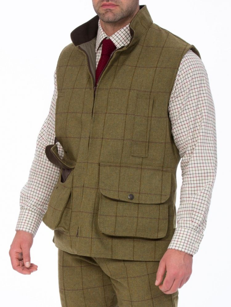 Rutland Tweed Shooting Waistcoat in Litchen